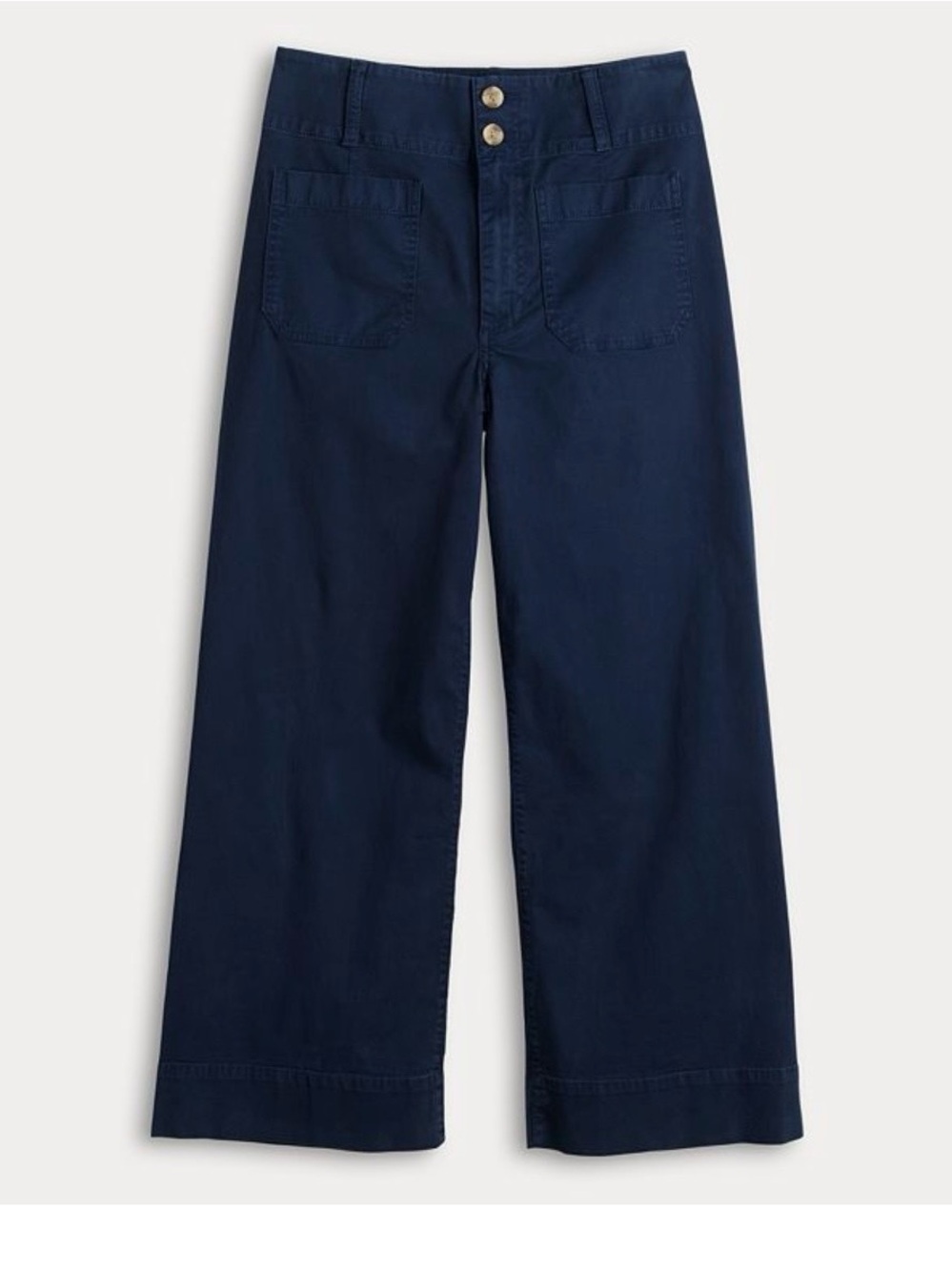 LC Lauren Conrad Navy Wide-Leg Cropped Pants with Double Button Waist